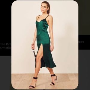 REFORMATION britten silk slip dress